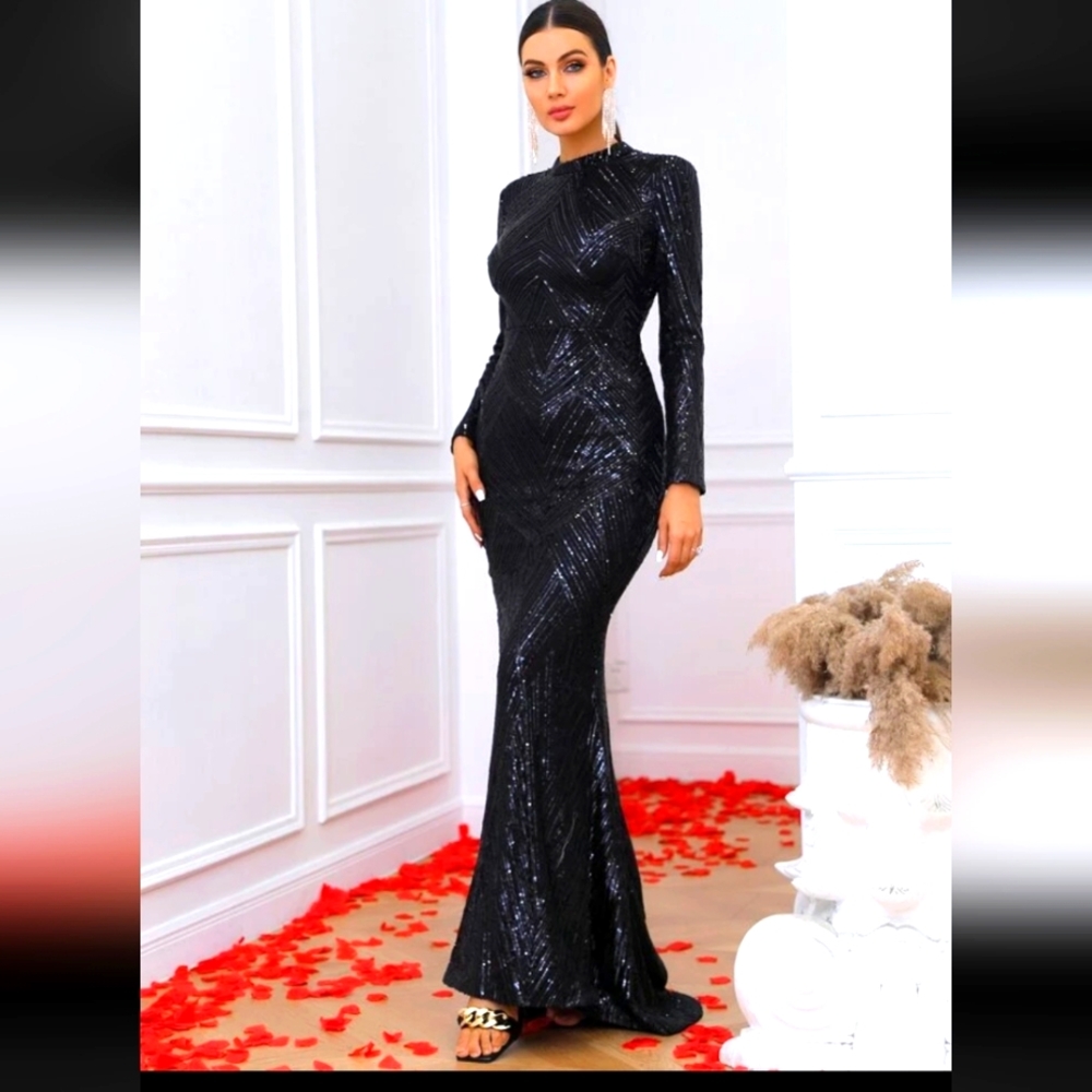 Sequin evening gown